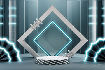 photo the best-hyper realistic-vibrant-podium-abstract background image-wallpaper 