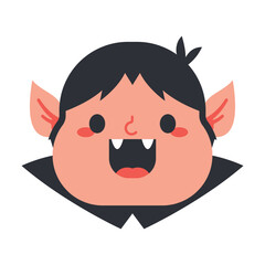 Halloween cartoon vampire vector icon isolated on a white background.