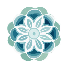 watercolor Mandala. Delicate watercolor flower mandala, Floral Watercolor Mandala Clipart, watercolor illustration of Muslim mandala Ramadan concept, Handcrafted Mandal PNG