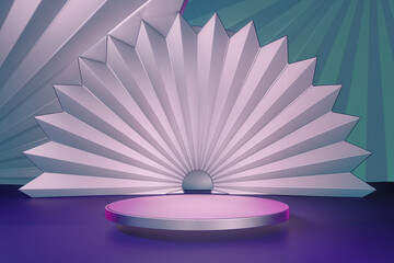 photo the best-hyper realistic-vibrant-podium-abstract background image-wallpaper 