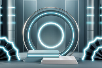 photo the best-hyper realistic-vibrant-podium-abstract background image-wallpaper 