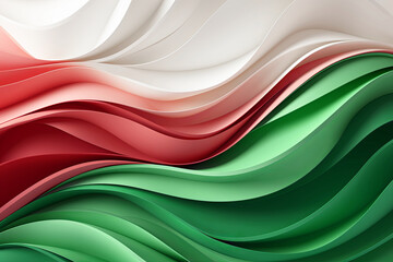 Fototapeta premium colorful italian tricolore flag red white green color .waves. italy europe .travel tourism concept