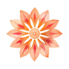 watercolor Mandala. Delicate watercolor flower mandala, Floral Watercolor Mandala Clipart, watercolor illustration of Muslim mandala Ramadan concept, Handcrafted Mandal PNG