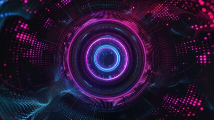 Obraz premium Abstract Digital Interface with Glowing Circles