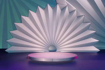 photo the best-hyper realistic-vibrant-podium-abstract background image-wallpaper 