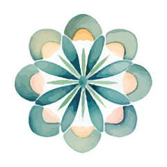 watercolor Mandala. Delicate watercolor flower mandala, Floral Watercolor Mandala Clipart, watercolor illustration of Muslim mandala Ramadan concept, Handcrafted Mandal PNG © AMdesk