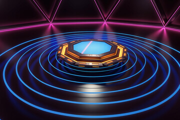 photo the best-hyper realistic-vibrant-podium-abstract background image-wallpaper 