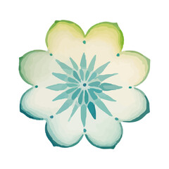 watercolor Mandala. Delicate watercolor flower mandala, Floral Watercolor Mandala Clipart, watercolor illustration of Muslim mandala Ramadan concept, Handcrafted Mandal PNG