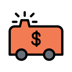 Money carrier vehicle icon