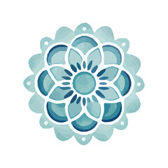 watercolor Mandala. Delicate watercolor flower mandala, Floral Watercolor Mandala Clipart, watercolor illustration of Muslim mandala Ramadan concept, Handcrafted Mandal PNG