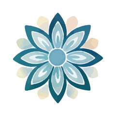 watercolor Mandala. Delicate watercolor flower mandala, Floral Watercolor Mandala Clipart, watercolor illustration of Muslim mandala Ramadan concept, Handcrafted Mandal PNG