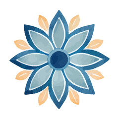 watercolor Mandala. Delicate watercolor flower mandala, Floral Watercolor Mandala Clipart, watercolor illustration of Muslim mandala Ramadan concept, Handcrafted Mandal PNG