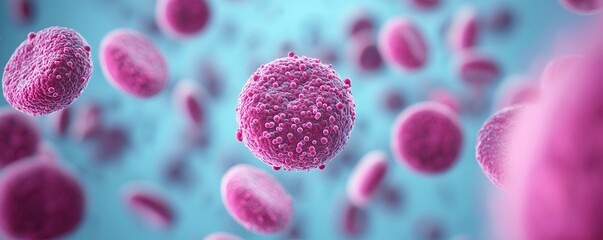 Breast cancer cells circulating tumor cells bloodstream view 3D illustration