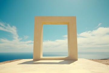 Minimalist Concrete Frame Overlooking the Ocean