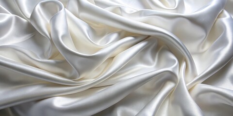 Obraz premium Soft White Satin Fabric Drapes, Drapery, Texture, Fabric , Satin