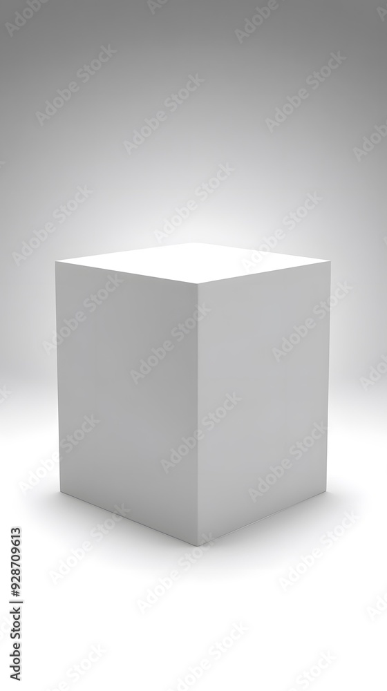 Poster white cube platform for product presentation