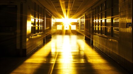  School Entrance, Central Composition, Symbolizing Fresh Start Day