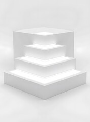 White Platform With Four Steps