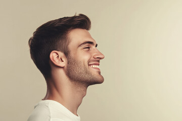 Fototapeta premium A close up of a man's face with his eyes closed