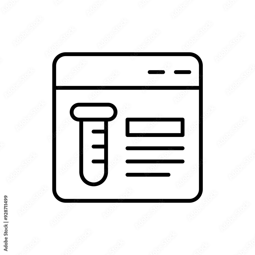 Poster web experiment outline icons, minimalist vector illustration ,simple transparent graphic element .is