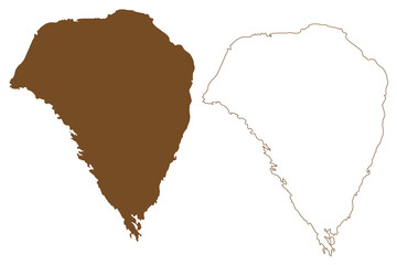 Stefansson island (Canada, Nunavut Province, North America, Canadian Arctic Archipelago) map vector illustration, scribble sketch Stefansson map