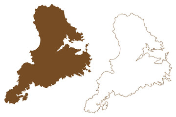 Stewart island (New Zealand) map vector illustration, scribble sketch Rakiura map