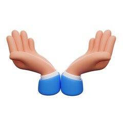 Care hand gesture 3d illustration
