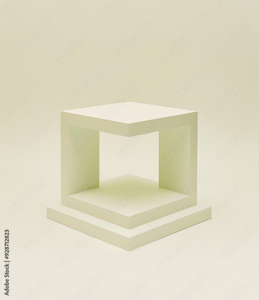 Poster minimalist white platform with empty space