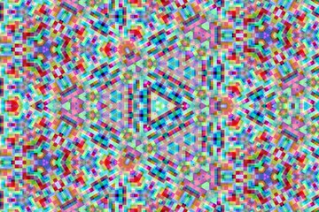 psychedelic wave A colorful pattern of squares and triangles. The colors are bright and vibrant, creating a lively and energetic mood. The pattern is made up of many small squares and triangles.
