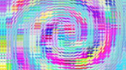 A colorful swirl of light and dark colors. The colors are bright and vibrant, creating a sense of energy and movement. The image is abstract and seems to be a representation of a spiral or a vortex