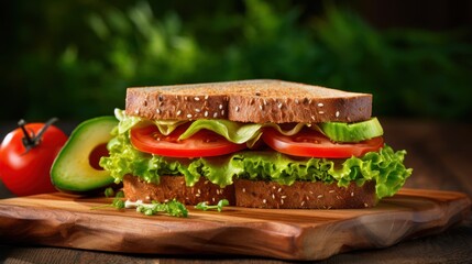 Freshly made sandwiches featuring ripe avocado slices 