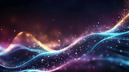 Obraz premium A colorful wave of light with a lot of sparkles