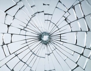 Obraz premium Close up photo of shattered glass with concentric cracks emanating from the impact site