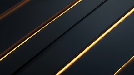 A sleek, modern design featuring dark panels with glowing orange lines.