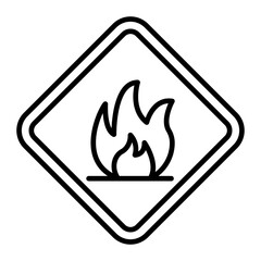 Flammable line icon