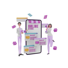 3d  render businesswoman illustration