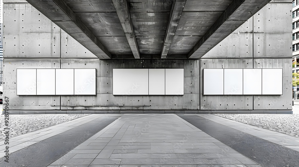 Canvas Prints blank billboard under concrete overpass