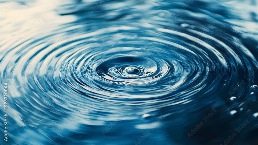 Poster smooth water ripples. harmonious circles of water waves in dynamic background