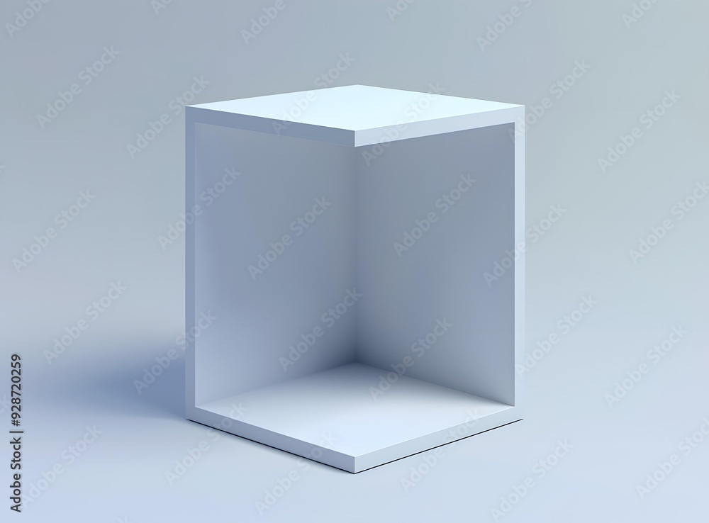Poster minimalist white cube with empty space