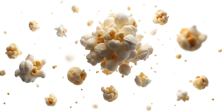 Popcorn in Motion PNG with Transparent Cut Out