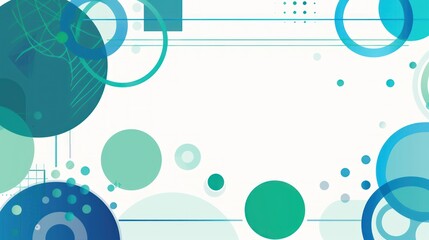 Obraz premium Abstract Geometric Pattern with Blue and Green Circles