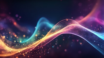 Obraz premium A colorful wave of light with a lot of sparkles