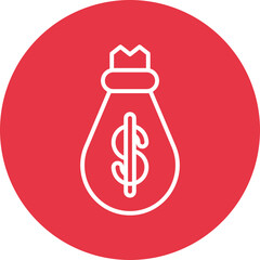 Money Bag line circle icon