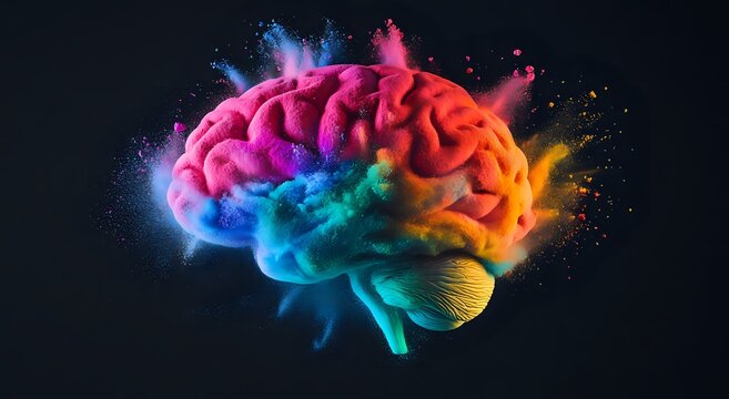 A Human Brain Exploding with Color: A Visual Representation of Creative Potential