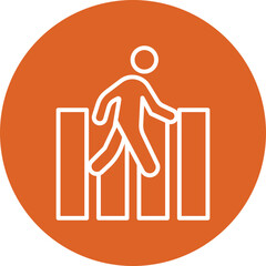 Pedestrian line circle icon