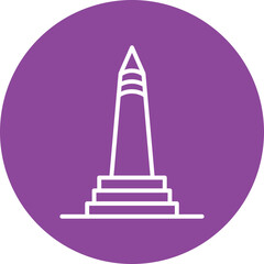 Monument line circle icon