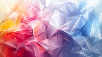 Obraz premium Abstract background with vibrant colors and geometric shapes. The colors transition from red to yellow to blue. The shapes are arranged in a random pattern.