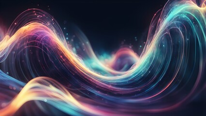 Obraz premium A colorful wave with a blue and red stripe
