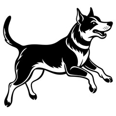 A dog jump silhouette vector