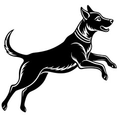 A dog jump silhouette vector